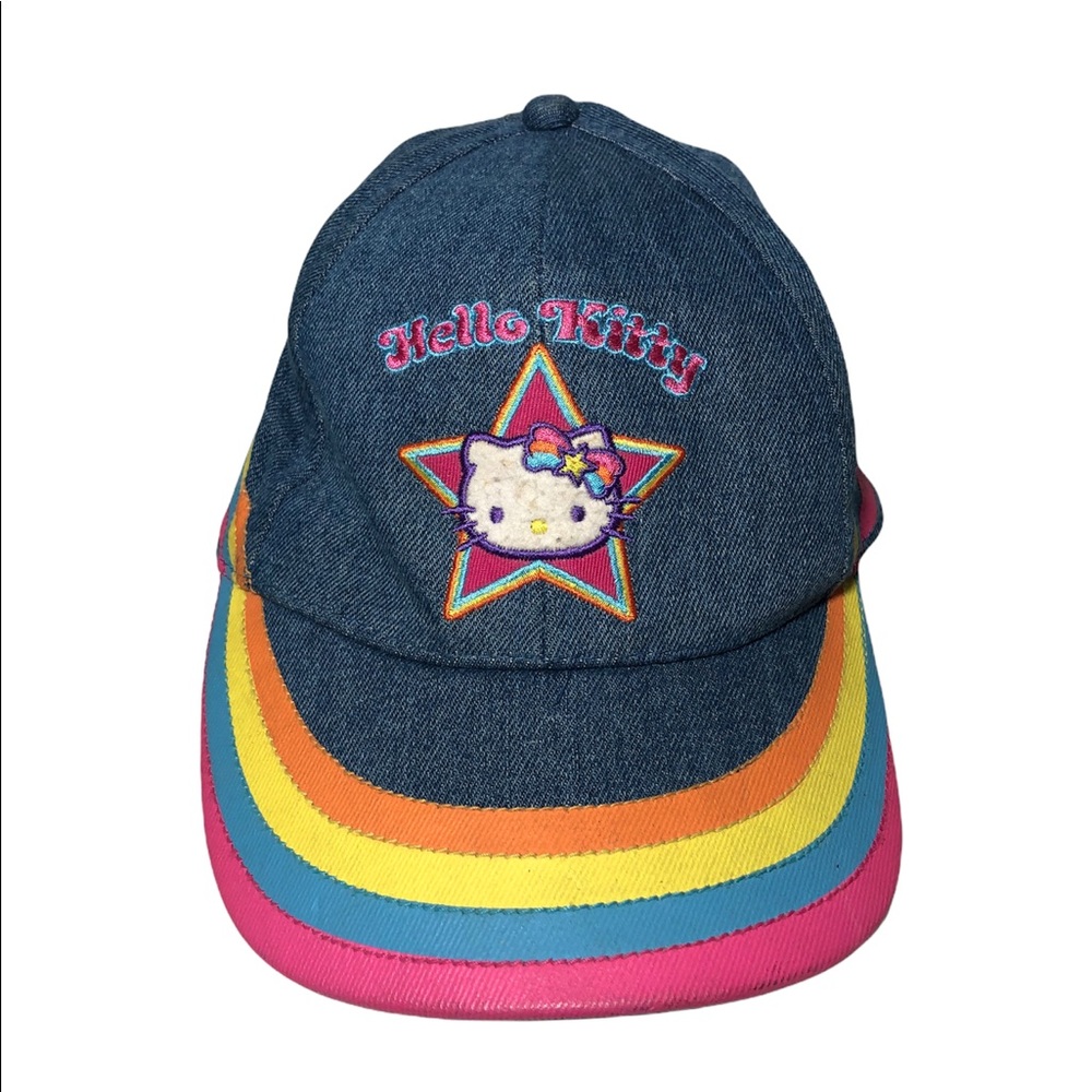 2005 Hello Kitty Denim Navy Blue Adjustable Hat